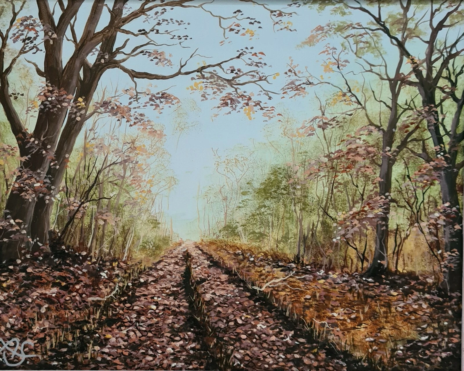Einsamer Herbstwald – das handgemalte Original von Antje Schubert